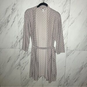 3/$50 Marilyn Monroe Gray Polka Dot Soft Loungewear Stretch Knit Robe SZ L